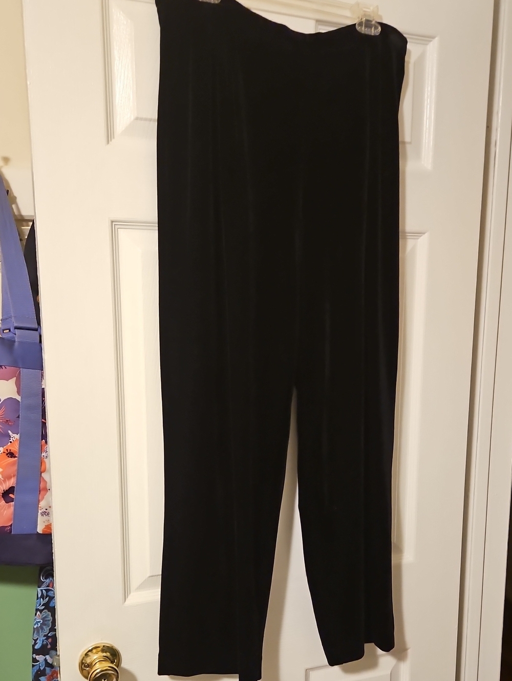R&K Black High-Waist Stretch Velvet Pants